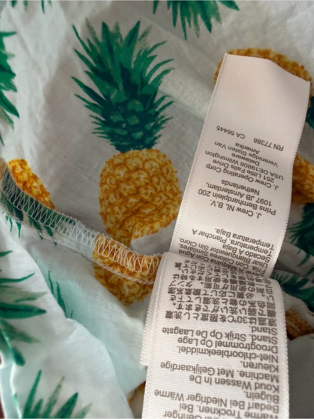 J.Crew Smocked Pineapple Print Peplum Tie-Shoulder Tank Top 3X - Picture 3 of 8